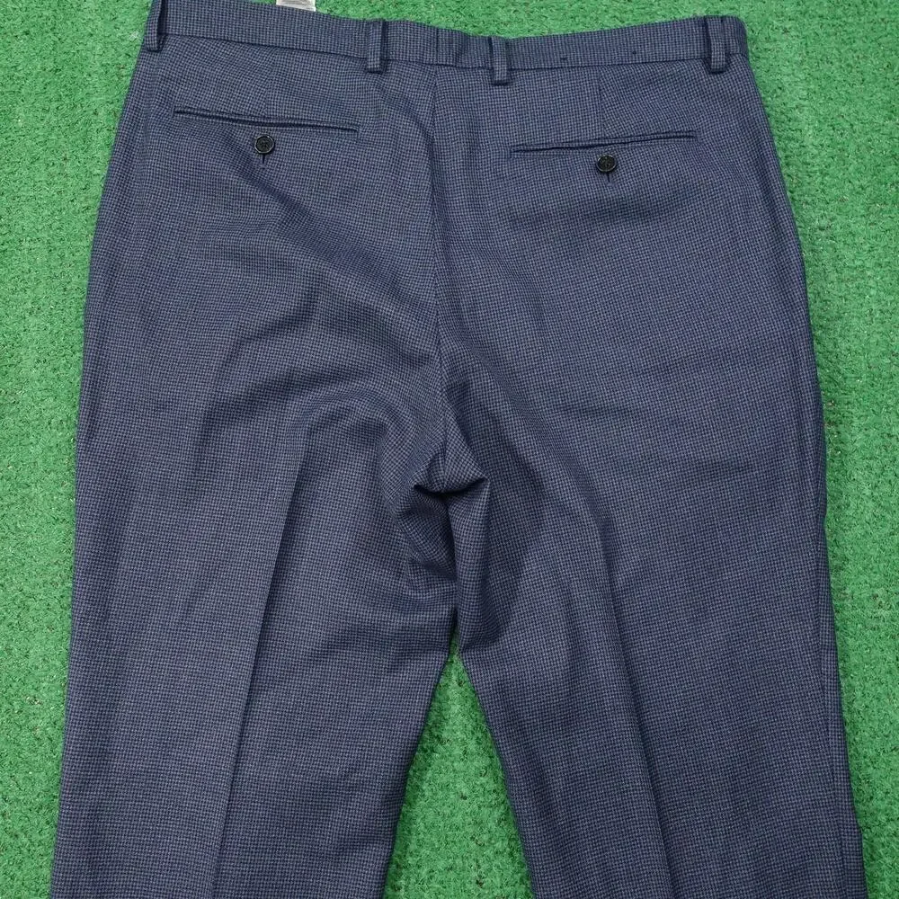 Banana Republic Pants Mens 33X32 Blue‎ Slim Fit Wool Blend Dress Slacks Checked